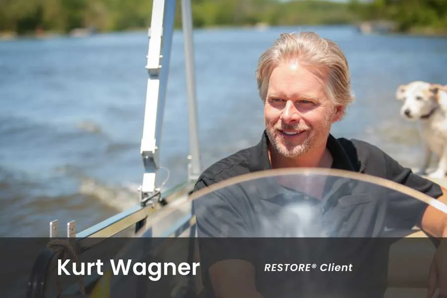 Kurt Wagner, RESTORE Hair client, on his boat