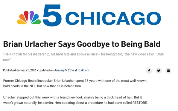 Brian Urlacher Says Goodbye to Being Bald