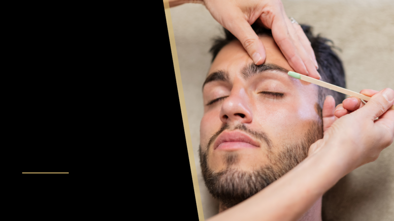 Hair Transplant for Eyebrows (aka Eyebrow Transplant): What to Know 34 a man is getting his eyebrows waxed