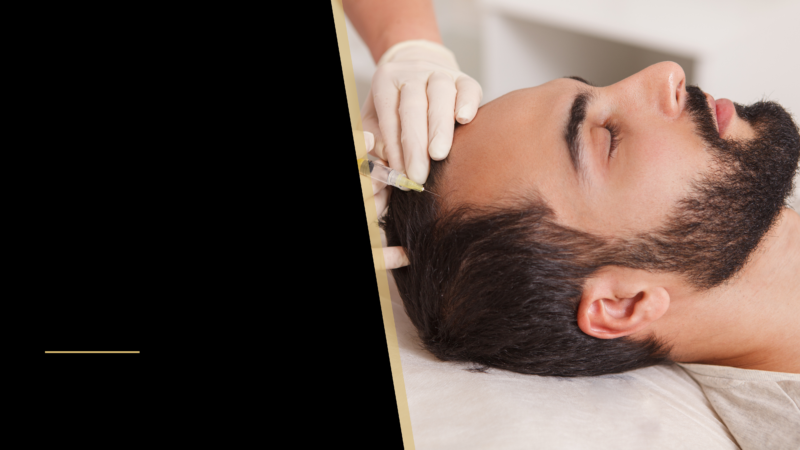 Which Non-Surgical Solution Is Effective For Genetic Hair Loss? 2 A man is a getting a hair treatment
