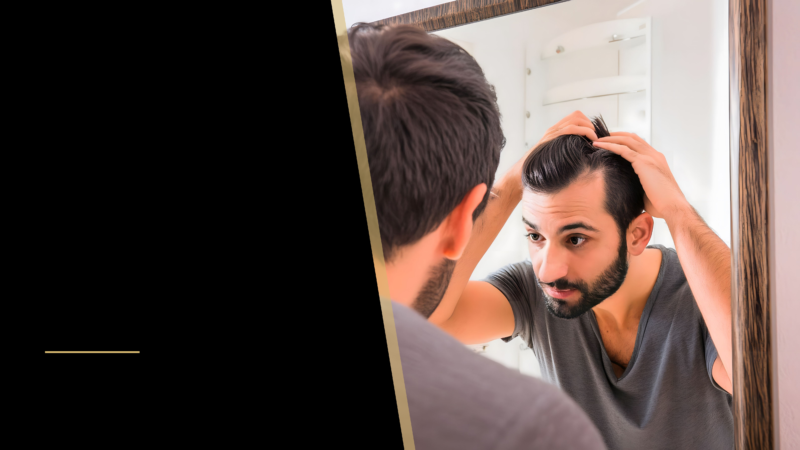 Can I get a hair transplant at 20? 18 a man looking at his hair