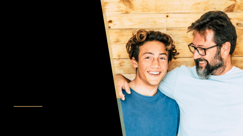 A picture of a father and a son